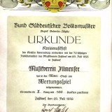 Urkunde f&uuml;r Wertungsspiel